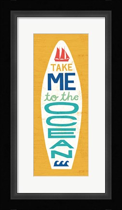 Framed Beach Bums Surf Board IV Print