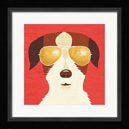 Framed Beach Bums Terrier I Print