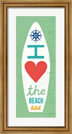 Framed Beach Bums Surf Board II Print