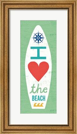Framed Beach Bums Surf Board II Print