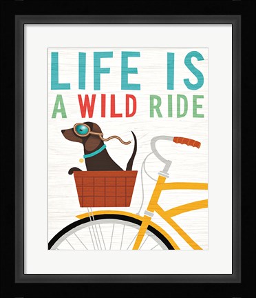 Framed Beach Bums Dachshund Bicycle I Life Print