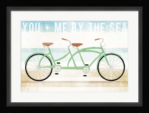 Framed Beach Cruiser Tandem Print