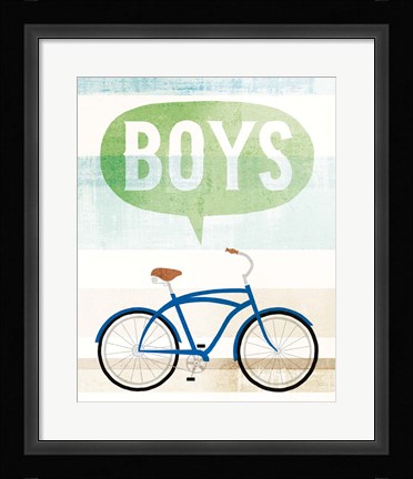 Framed Beach Cruiser Boys II Print