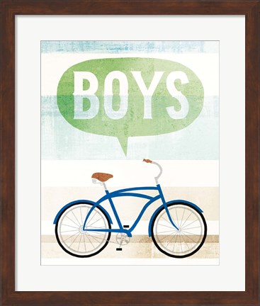 Framed Beach Cruiser Boys II Print