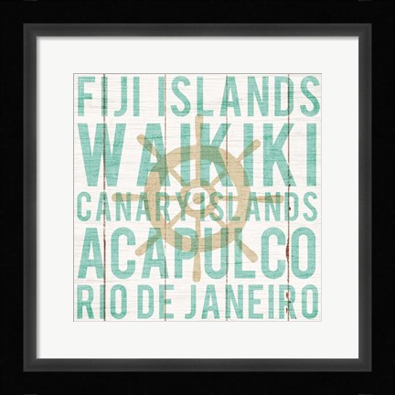 Framed Bon Voyage Helm Print