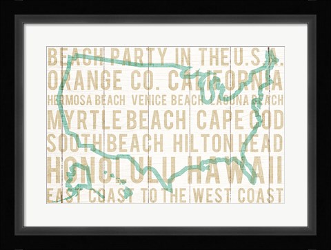 Framed Bon Voyage USA Print