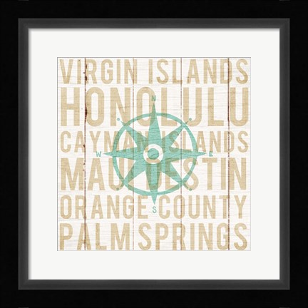 Framed Bon Voyage Compass Print