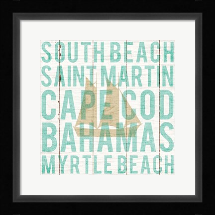 Framed Bon Voyage Boat Print