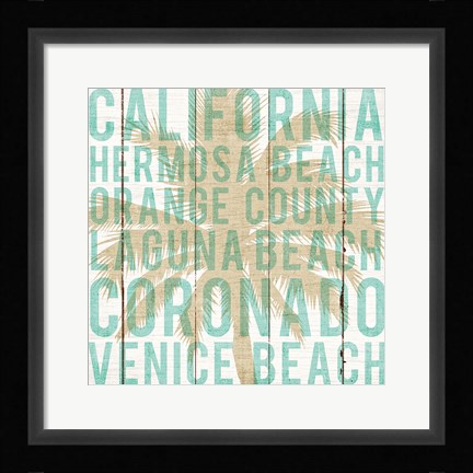 Framed Bon Voyage California Palm Print