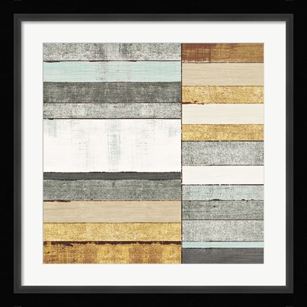 Framed Beachscape II Gold Neutral Print