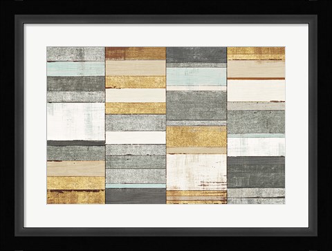 Framed Beachscape I Gold Neutral Print