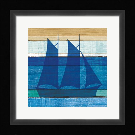 Framed Beachscape V Boat Print