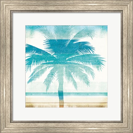 Framed Beachscape Palms II Print