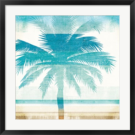 Framed Beachscape Palms II Print