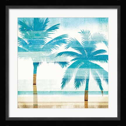 Framed Beachscape Palms III Print