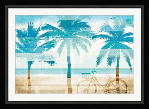 Framed Beachscape Palms I Print