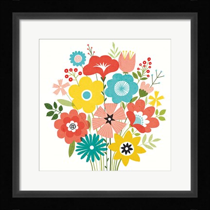 Framed Seaside Bouquet IV Print