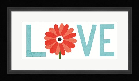 Framed Seaside Bouquet Love Print