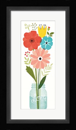 Framed Seaside Bouquet VI Mason Jar Print