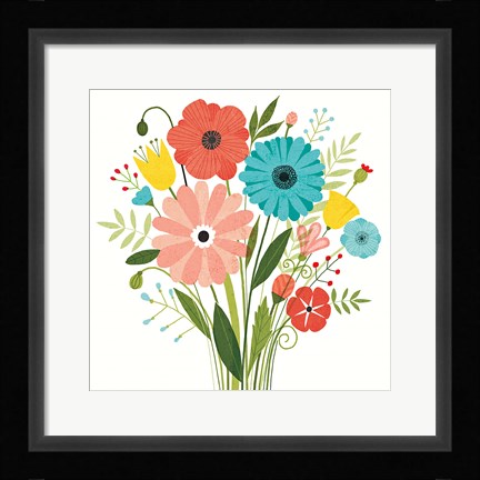 Framed Seaside Bouquet II Print