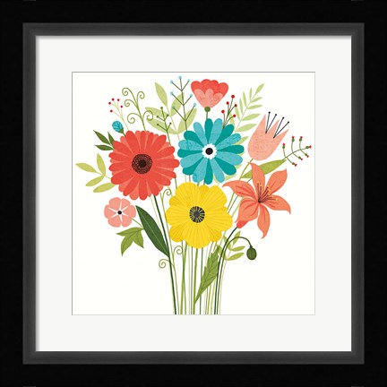 Framed Seaside Bouquet III Print