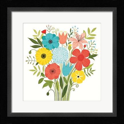 Framed Seaside Bouquet I Print