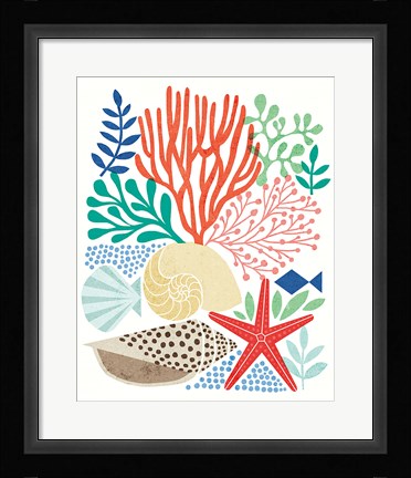 Framed Under Sea Treasures VI Print