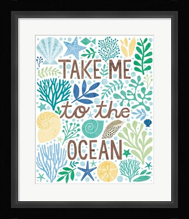 Framed Under Sea Treasures IV Sea Glass Print