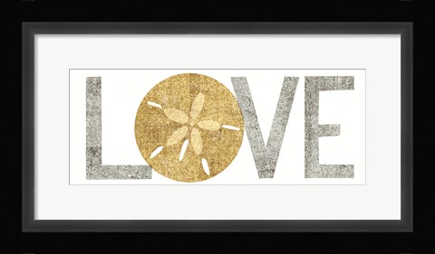 Framed Under Sea Treasures Love Gold Neutral Print