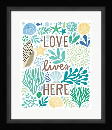 Framed Under Sea Treasures II Sea Glass Print