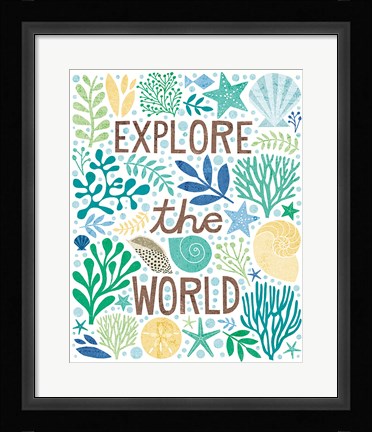 Framed Under Sea Treasures I Sea Glass Print