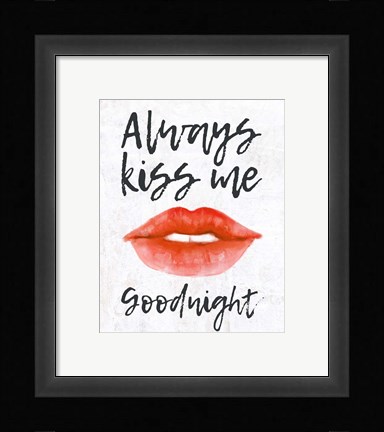 Framed Lips - Kiss Me Goodnight Print