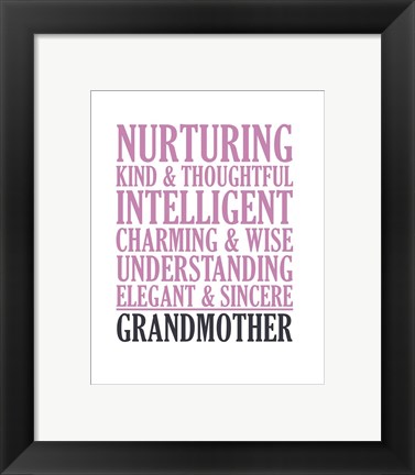Framed Adjectives for Grandma Print