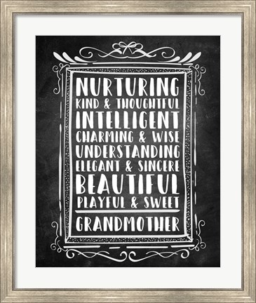 Framed Grandma - Chalkboard Print