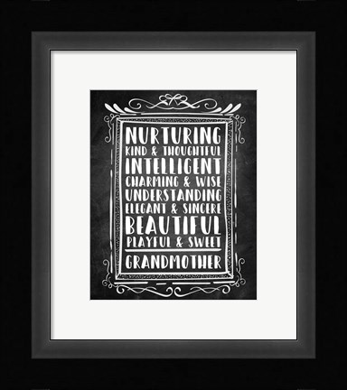 Framed Grandma - Chalkboard Print