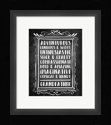Framed Grandpa - Chalkboard Print