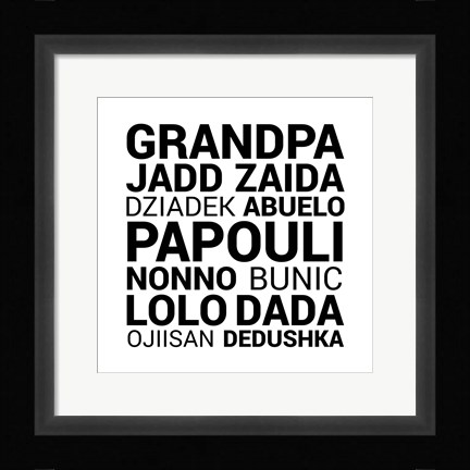 Framed Grandpa Various Languages Print