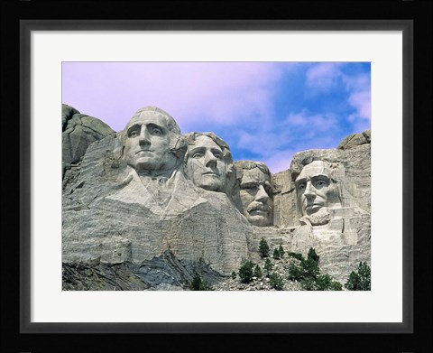 Framed View of Mount Rushmore National Monument Presidential Faces, South Dakota Print