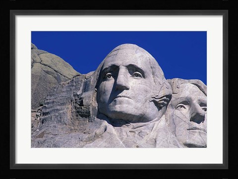 Framed Presidents Washington and Jefferson, Mount Rushmore, South Dakota Print
