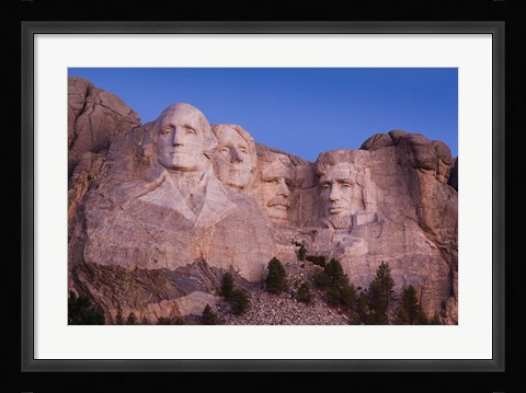 Framed Mount Rushmore National Memorial at dawn, Keystone, South Dakota Print