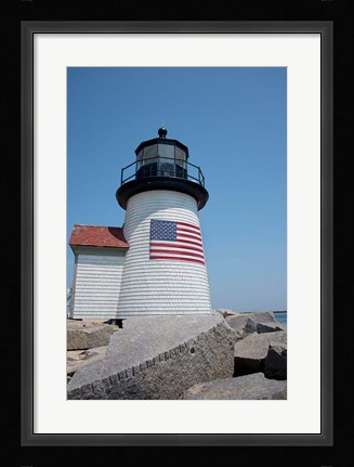 Framed Nantucket Brant Point lighthouse Print