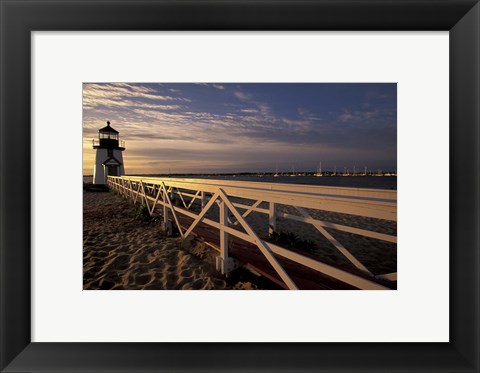 Framed Brant Point Light at Sunrise, Nantucket Island, Massachusetts Print