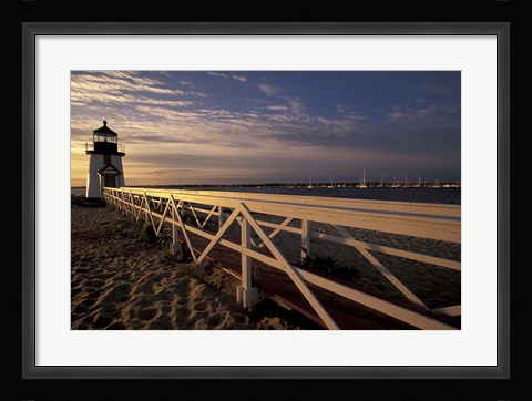 Framed Brant Point Light at Sunrise, Nantucket Island, Massachusetts Print