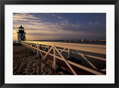 Framed Brant Point Light at Sunrise, Nantucket Island, Massachusetts Print