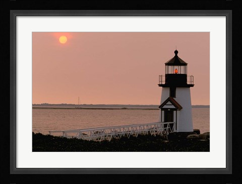 Framed Brant Point lighthouse, Nantucket Print