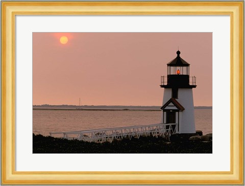Framed Brant Point lighthouse, Nantucket Print