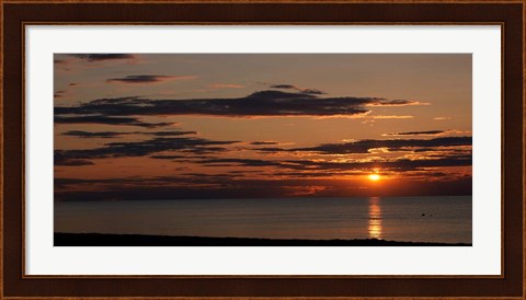 Framed Sunset over the ocean, Jetties Beach, Nantucket, Massachusetts Print