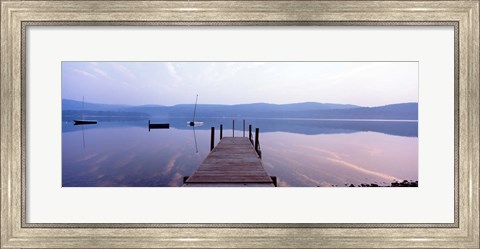 Framed Pier, Pleasant Lake, New Hampshire Print