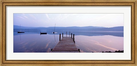 Framed Pier, Pleasant Lake, New Hampshire Print