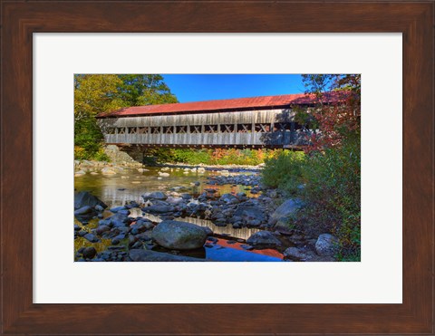 Framed Albany covered bridge over Swift River, White Mountain National Forest, New Hampshire Print
